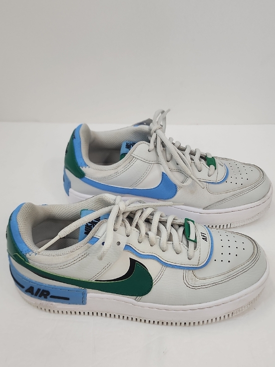 Nike Shoes - Nike Air Force 1 White Blue Green Low Top Sneakers Shoes Size 7